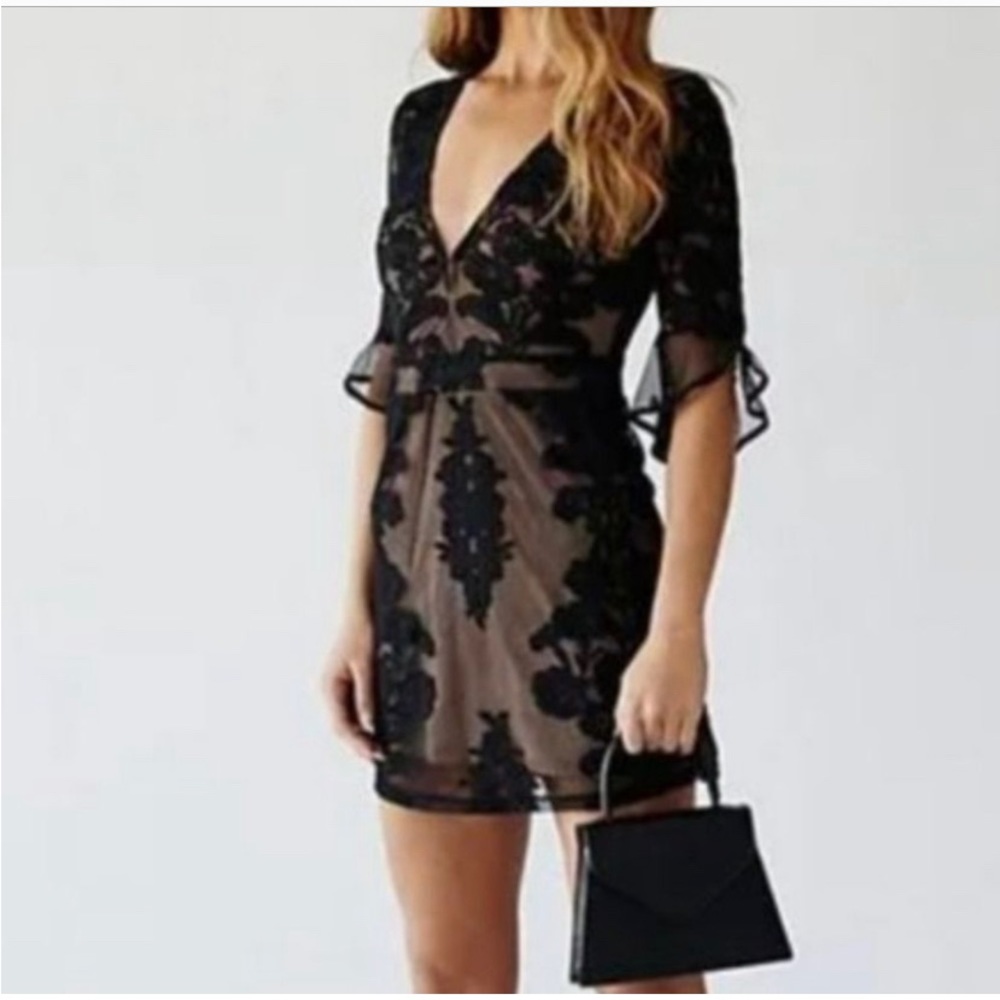 For Love and Lemons Black lace dress